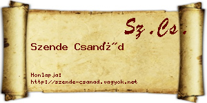 Szende Csanád névjegykártya